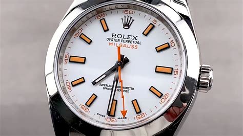 rolex milgauss white on wrist|Rolex Milgauss price used.